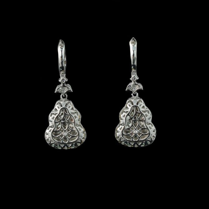 925 Silver Gold-Plated Natural Chalcedony Earrings with High Carbon Diamond Accents - Image 4